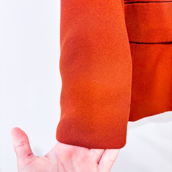 H&M Burnt orange open blazer with shoulder pads - Picture 4 of 8